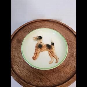 Vintage Occupied Japan Scottie Dog Trinket Dish Rosetti Handpainted 4"